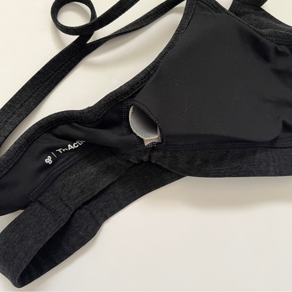Aritzia TnAction TnaLIFE Perform Sports Bra Heathered Charcoal Gray Workout Sz S - Picture 7 of 11